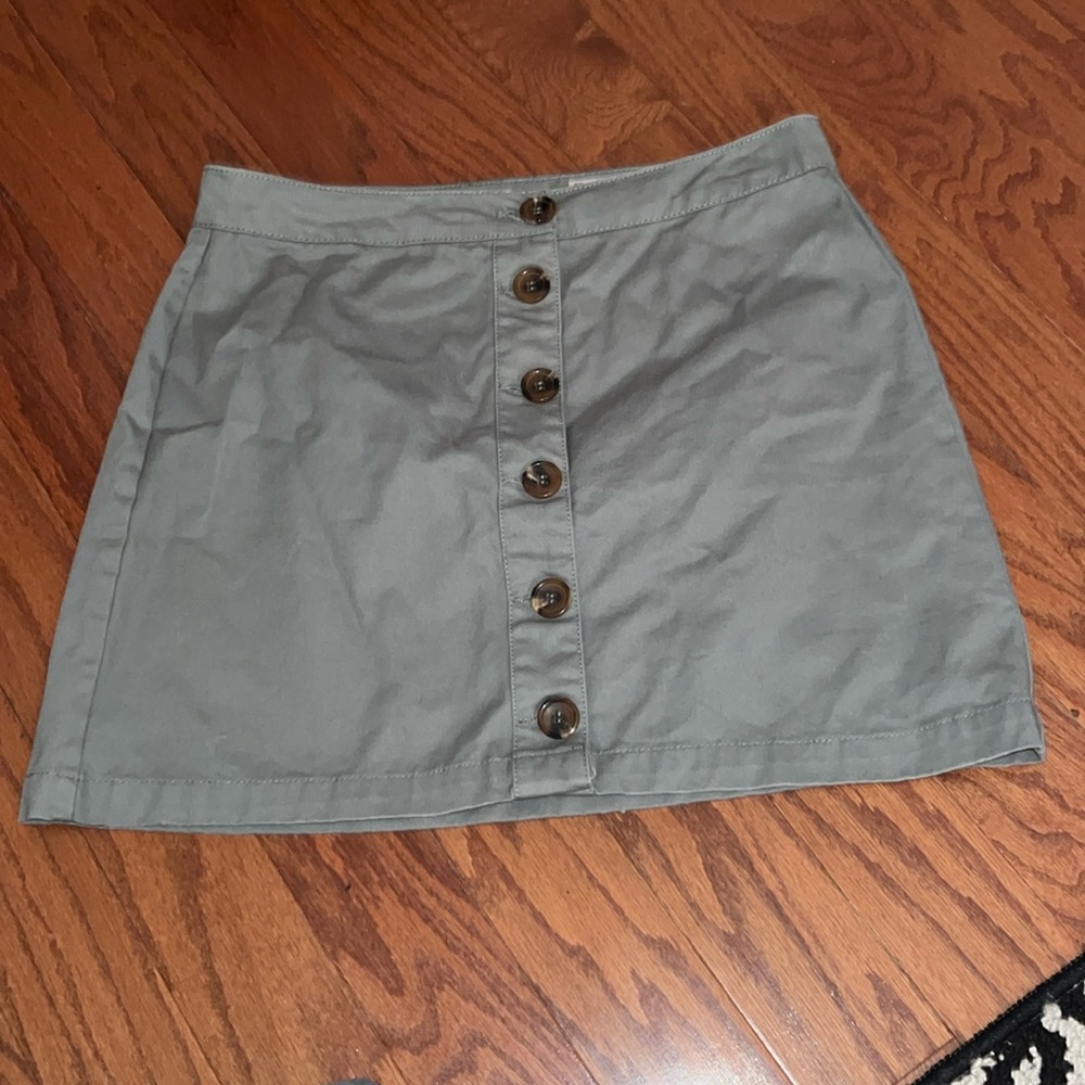 Sage Green Button Up Skirt